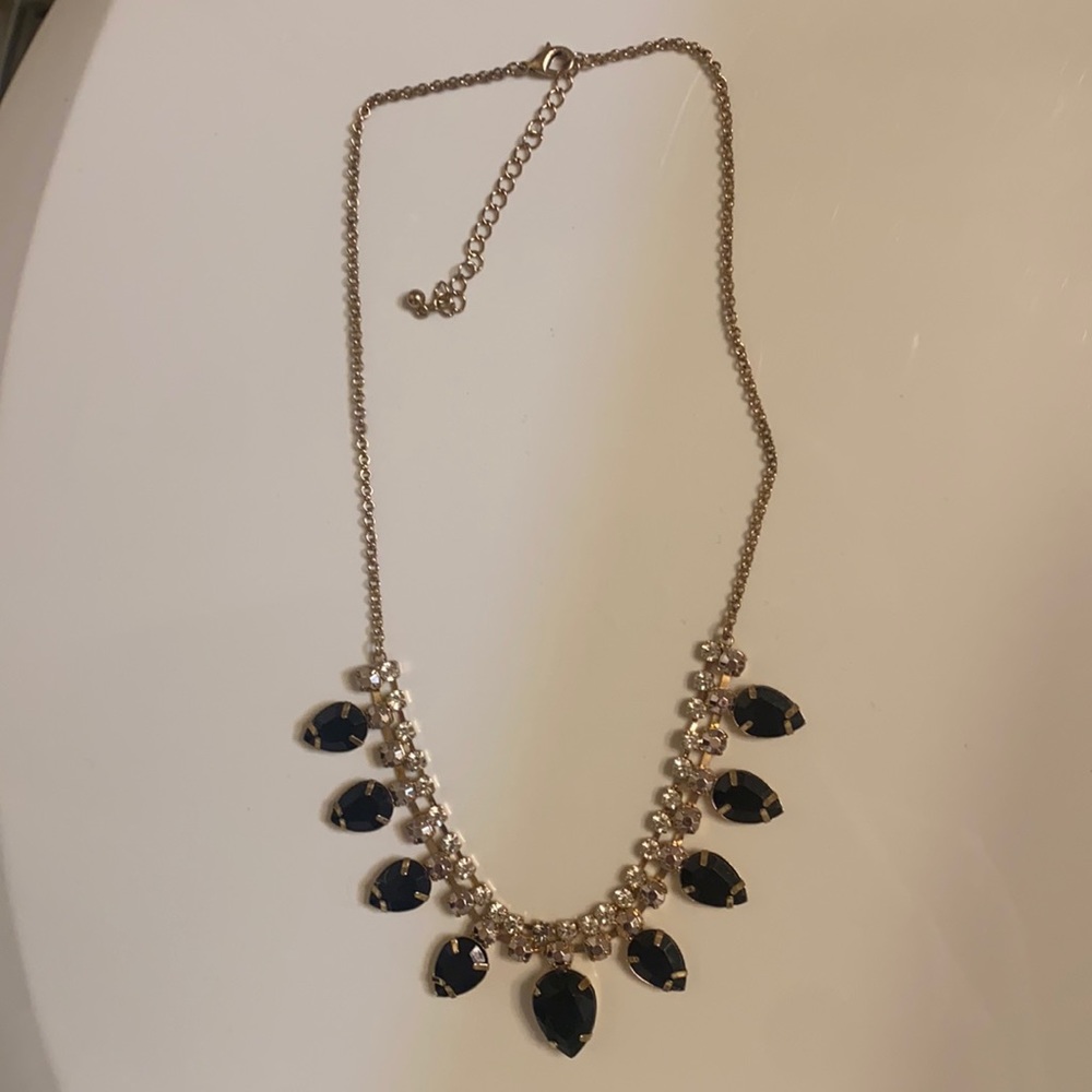 J.Crew Black and Diamond Stoned Necklace